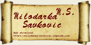 Milodarka Savković vizit kartica